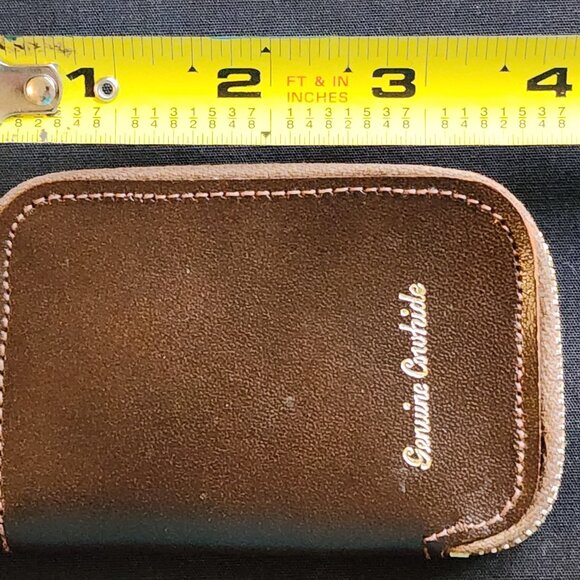Vintage Brown Leather ZipUp Key Caddy Genuine Cowhide Key Holder Small Organizer - Picture 12 of 13